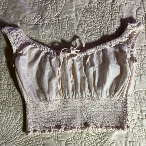 Ivory Pink Milkmaid Crop - Picture 1 of 2